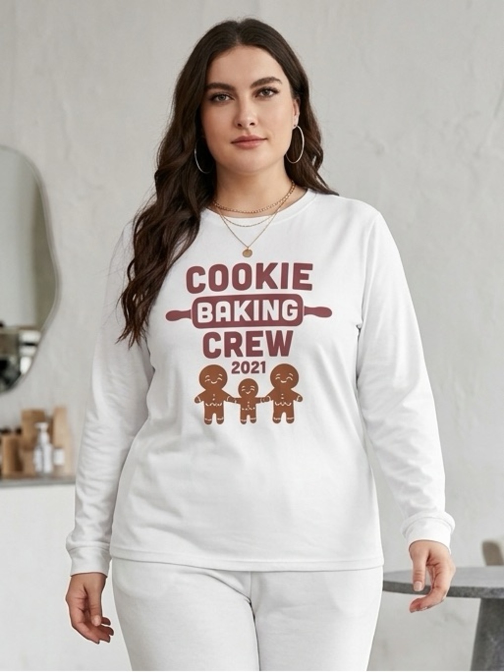 EUC - Women’s Long Sleeve Tee “Cookie Baking Crew” - Size 2XL